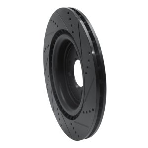 Land Rover Defender 110 Brake Rotor (1) - Rear Left - R1 Concepts - Drilled & Slotted - Black - `13-`25